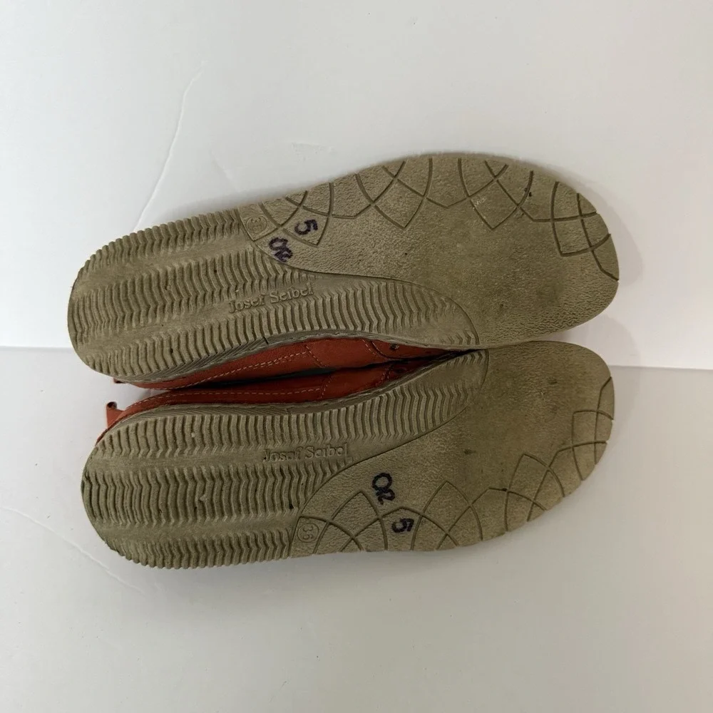 Josef Seibel  Sofie Leather Espadrille Loafer Women's Size‎ 5.5-6 EU 36 Orange